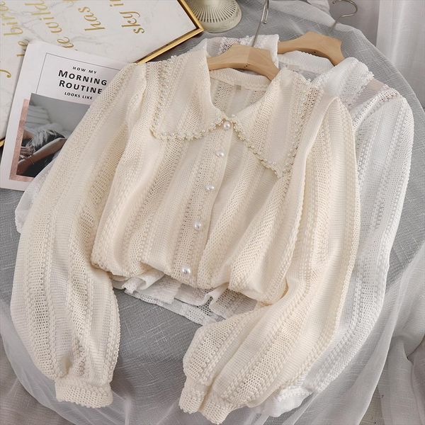 sweet peter pan collar lace women shirts hollow casual long sleeve white chemise chic
sweet peter pan collar lace women shirts hollow casual long sleeve white chemise chic