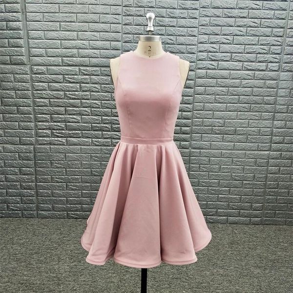 bridesmaid dress girls jewel sleeveless ruffles satin a line knee length, White;pink
bridesmaid dress girls jewel sleeveless ruffles satin a line knee length, White;pink