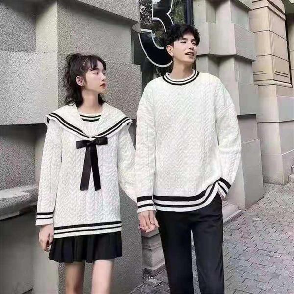 women's sweaters couple outfit autumn winter college style women sweater vintage o-neck knitting pullover thicken warm sweater0947, White;black
women's sweaters couple outfit autumn winter college style women sweater vintage o-neck knitting pullover thicken warm sweater0947, White;black