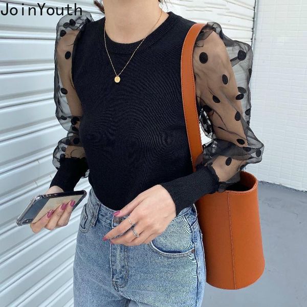 women's sweaters joinyouth women puff mesh sleeve pullover sweater 2021 autumn knitwear fashion female slim long jumper 57117, White;black
women's sweaters joinyouth women puff mesh sleeve pullover sweater 2021 autumn knitwear fashion female slim long jumper 57117, White;black