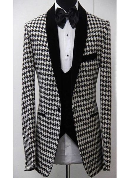 men's suits & blazers custom made houndstooth wedding for men prom tuxedos man blazer set jacket ventilation with black pants, White;black
men's suits & blazers custom made houndstooth wedding for men prom tuxedos man blazer set jacket ventilation with black pants, White;black