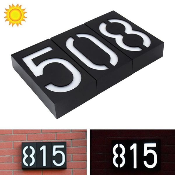 solar lamps led house number light powered outdoor wall lamp outdoors address sign luminaria