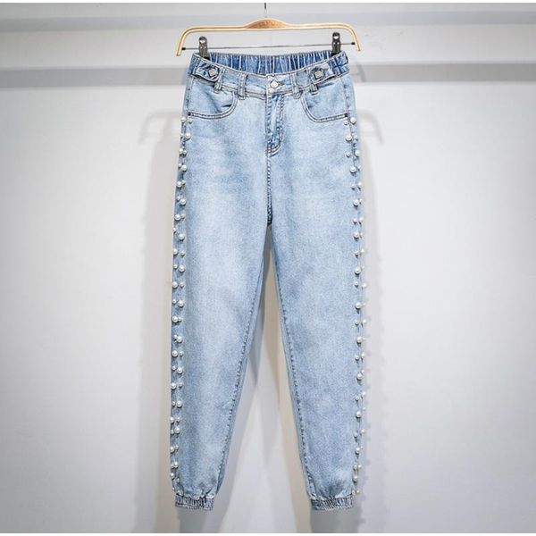 women's jeans plus size pearl beaded ankle length jogger 3xl 4xl spring summer chi lady elastic waist loose capris jean denim pants, Blue
women's jeans plus size pearl beaded ankle length jogger 3xl 4xl spring summer chi lady elastic waist loose capris jean denim pants, Blue