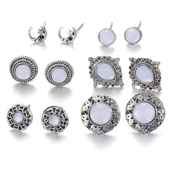stud 6 pairs/pack earring round shape stone jewelry for women party fashion girl oorbelle brincos orecchini, Golden;silver
stud 6 pairs/pack earring round shape stone jewelry for women party fashion girl oorbelle brincos orecchini, Golden;silver