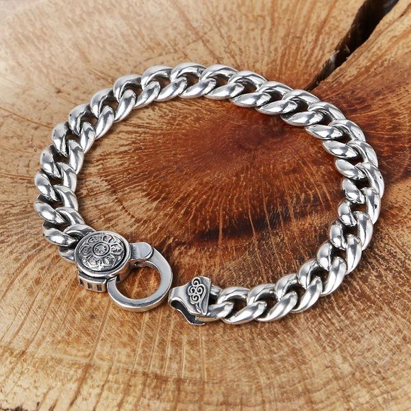 link, chain personality men bracelet 925 sterling silver fashion six words style vintage & bangle gifts simple jewelry, Black
link, chain personality men bracelet 925 sterling silver fashion six words style vintage & bangle gifts simple jewelry, Black