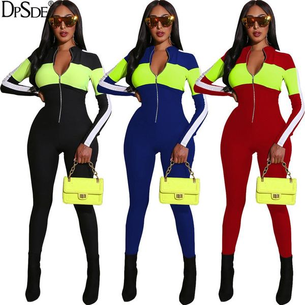 women's jumpsuits & rompers dpsde black front zipper women stand collar full sleeves bodycon red 2021 casual long jumpsuit, Black;white
women's jumpsuits & rompers dpsde black front zipper women stand collar full sleeves bodycon red 2021 casual long jumpsuit, Black;white
