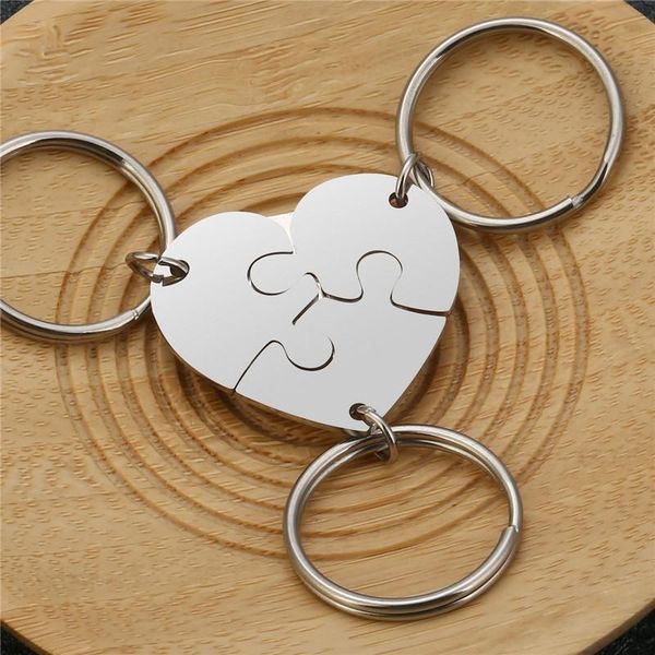keychains jovivi stainless steel puzzle heart shape key chain ring family friendship birthday gift 3 pcs / 4 chains, Silver
keychains jovivi stainless steel puzzle heart shape key chain ring family friendship birthday gift 3 pcs / 4 chains, Silver