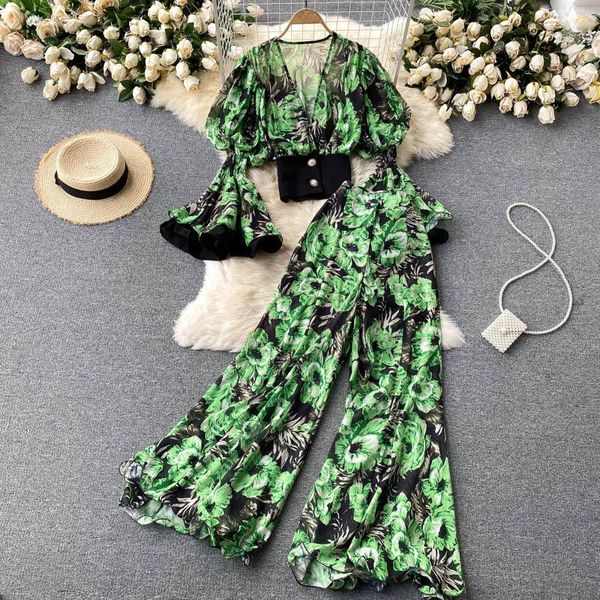 women's two piece pants summer fashion blouse flared sleeves three-dimensional ruffled wide-leg fashionable two-piece suit gl243, White
women's two piece pants summer fashion blouse flared sleeves three-dimensional ruffled wide-leg fashionable two-piece suit gl243, White