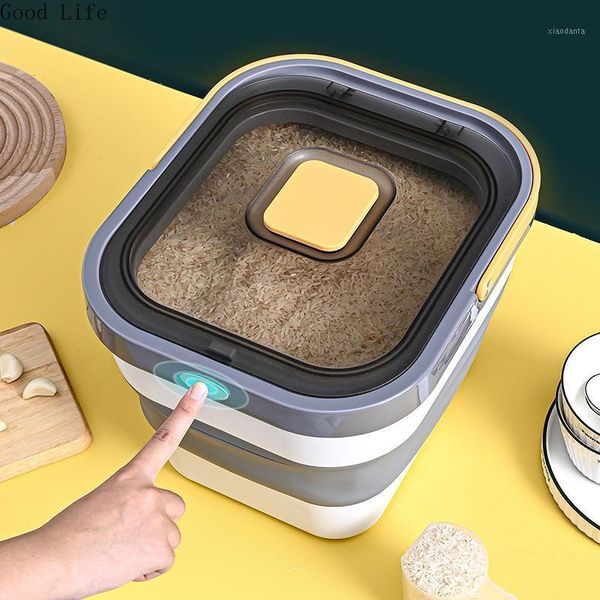 storage bottles & jars 10kg folding rice bucket household kitchen insect-proof moisture-proof sealed plastic cylinder flour grains container
storage bottles & jars 10kg folding rice bucket household kitchen insect-proof moisture-proof sealed plastic cylinder flour grains container