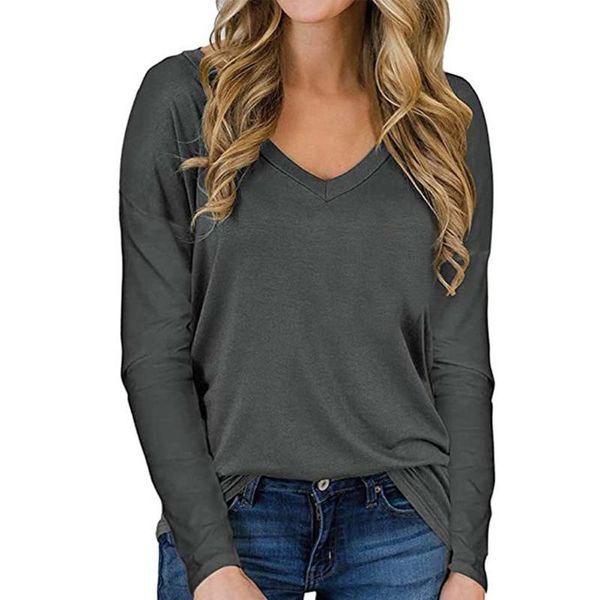 women's t-shirt t shirt long lseeve plus size v-neck tees casual solid female autumn outfits women clothes, White
women's t-shirt t shirt long lseeve plus size v-neck tees casual solid female autumn outfits women clothes, White