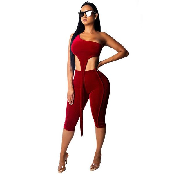 women's two piece pants autumn solid velvet pieces suit women one shoulder sleeveless party outfits tracksuit, White
women's two piece pants autumn solid velvet pieces suit women one shoulder sleeveless party outfits tracksuit, White