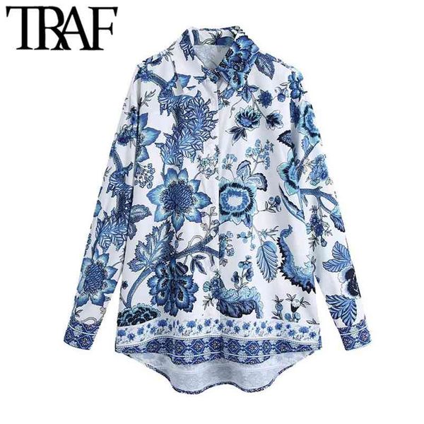 women fashion floral print loose asymmetric blouses vintage long sleeve button-up female shirts blusas chic 210507, White
women fashion floral print loose asymmetric blouses vintage long sleeve button-up female shirts blusas chic 210507, White