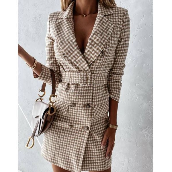 women's trench coats fashion long coat 2021 spring autumn overcoat houndstooth khaki office ladies elegant with belt, Tan;black
women's trench coats fashion long coat 2021 spring autumn overcoat houndstooth khaki office ladies elegant with belt, Tan;black