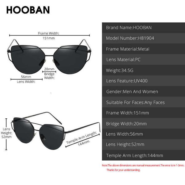 luxury designer sunglasses hooban classic cat eye women 2021 metal big cateye sun glasses for ladies vintage mirror shades oculos uv400 0622, White;black
luxury designer sunglasses hooban classic cat eye women 2021 metal big cateye sun glasses for ladies vintage mirror shades oculos uv400 0622, White;black