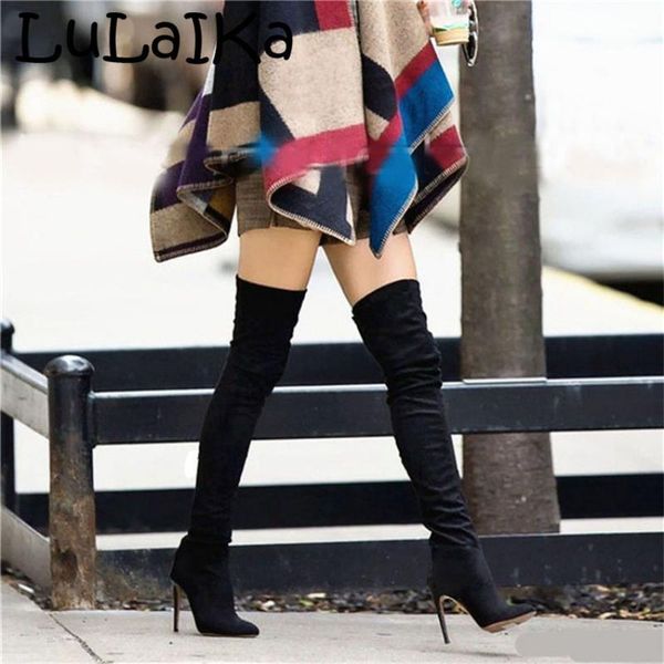 boots high street 2021 autumn and winter fashion suede pointed super heel black stretch was thin women thigh
boots high street 2021 autumn and winter fashion suede pointed super heel black stretch was thin women thigh