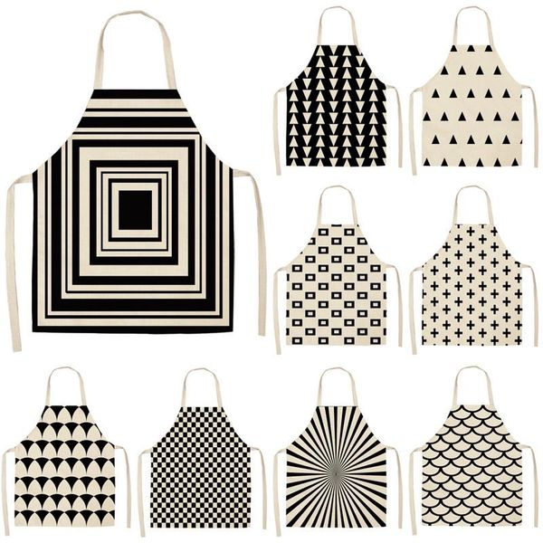 aprons 1pc black and white geometric kitchen chef apron for woman man home cooking baking shop cleaning cotton linen bibs 55x68cm
aprons 1pc black and white geometric kitchen chef apron for woman man home cooking baking shop cleaning cotton linen bibs 55x68cm
