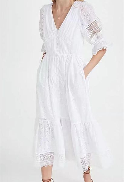 party dresses women dress 2021 early autumn pure white lace hollow waist puff sleeve long skirt, White;black
party dresses women dress 2021 early autumn pure white lace hollow waist puff sleeve long skirt, White;black
