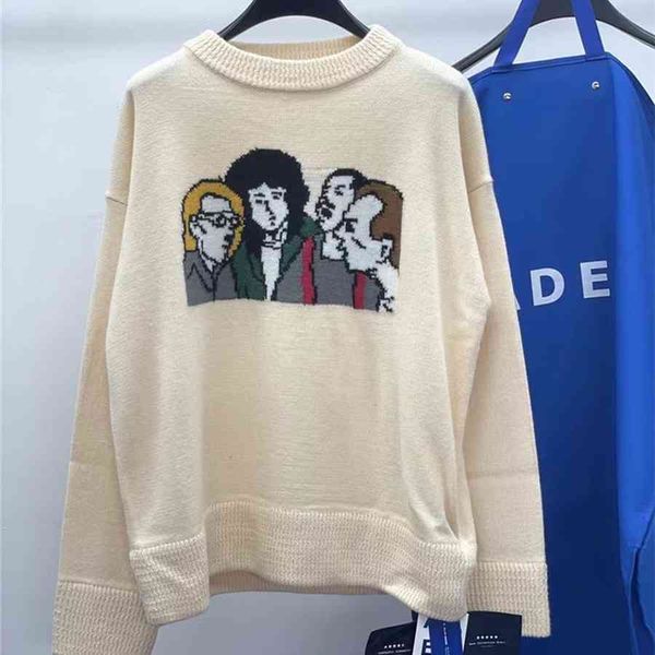 women's knits & tees men's and women's wrong sweaters, cartoon character printed sweatshirts, round necks, White
women's knits & tees men's and women's wrong sweaters, cartoon character printed sweatshirts, round necks, White