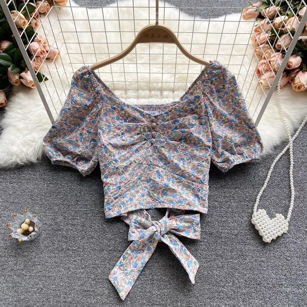 women's blouses & shirts floral v-neck blouse summer dress 2021 age reduction blusa puff sleeve tie waist short pullover shirt dk582, White
women's blouses & shirts floral v-neck blouse summer dress 2021 age reduction blusa puff sleeve tie waist short pullover shirt dk582, White