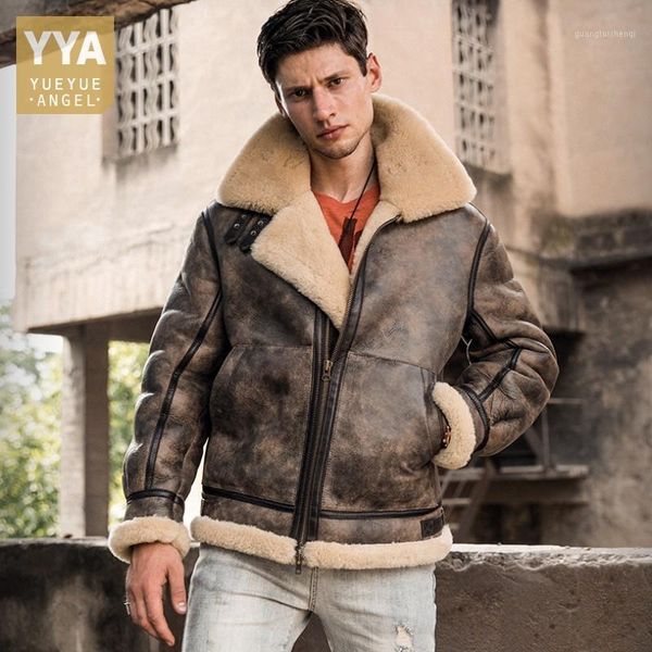 men's leather & faux winter shearling bomber jacket mens real fur thick warm wool liner genuine jackets vintage sheepskin coat plus siz, Black
men's leather & faux winter shearling bomber jacket mens real fur thick warm wool liner genuine jackets vintage sheepskin coat plus siz, Black