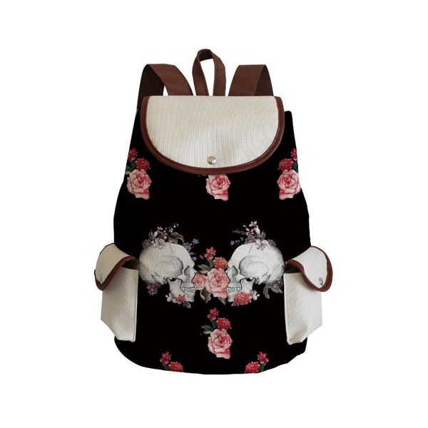 backpack skull floral printed handbags fashion black women's eco large capacity school bag halloween portable storage
backpack skull floral printed handbags fashion black women's eco large capacity school bag halloween portable storage