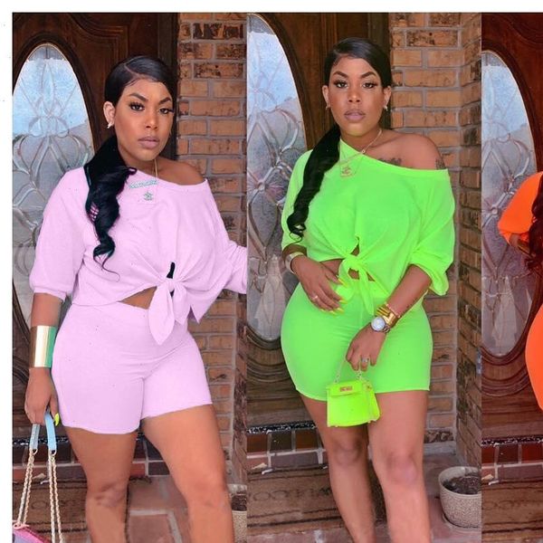 womens tracksuits women summer three quarter length sleeve tie hem off shoulder shorts two piece suit set tracksuit outfit, Gray
womens tracksuits women summer three quarter length sleeve tie hem off shoulder shorts two piece suit set tracksuit outfit, Gray