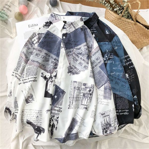 men's casual shirts shirtspring and summer ins long sleeve printed men's korean fashion student handsome coat casual couple loose, White;black
men's casual shirts shirtspring and summer ins long sleeve printed men's korean fashion student handsome coat casual couple loose, White;black