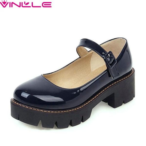 dress shoes vinlle 2021 pu leather platform casual round toe buckle women pumps square high heel shallow ladies single big size 34-43, Black
dress shoes vinlle 2021 pu leather platform casual round toe buckle women pumps square high heel shallow ladies single big size 34-43, Black