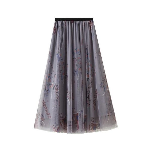 autumn high waist slim contrast color retro floral a-line net gauze skirt large swing women long skirts, Black
autumn high waist slim contrast color retro floral a-line net gauze skirt large swing women long skirts, Black
