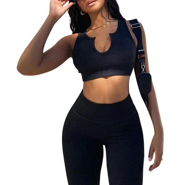 women's two piece pants women two-piece sports clothes set solid color vest and elastic high waist leggings blue/ black/ khaki, White
women's two piece pants women two-piece sports clothes set solid color vest and elastic high waist leggings blue/ black/ khaki, White