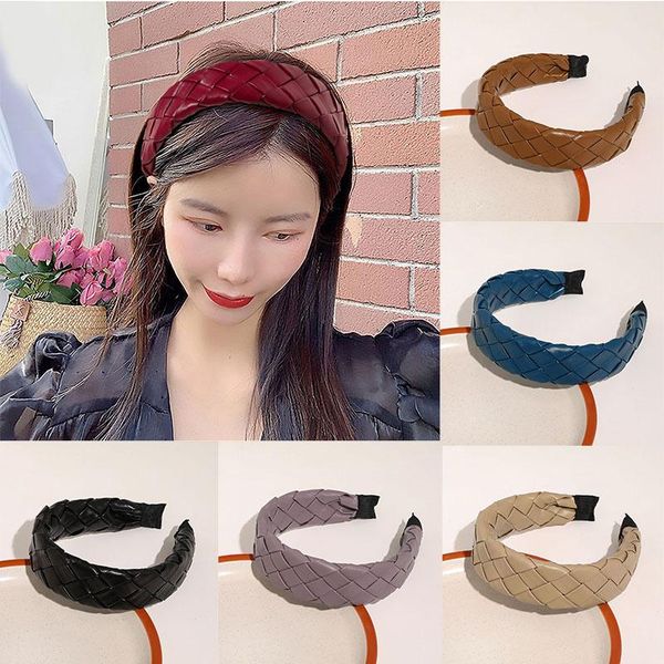 hair accessories women headwear pu leather soild color girls casual grid weaving fashion braided headband non-slip hoop
hair accessories women headwear pu leather soild color girls casual grid weaving fashion braided headband non-slip hoop