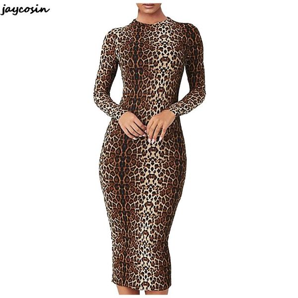 long sleeve round neck leopard print dress feminine snakeskin tights women slim knee casual dresses, Black;gray
long sleeve round neck leopard print dress feminine snakeskin tights women slim knee casual dresses, Black;gray