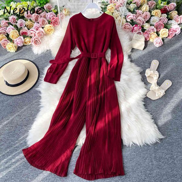 neploe elegant temperament chic sashes pleated jumpsuit high waist straight bodysuit autumn fashion casual pants women 210423, Black;white
neploe elegant temperament chic sashes pleated jumpsuit high waist straight bodysuit autumn fashion casual pants women 210423, Black;white