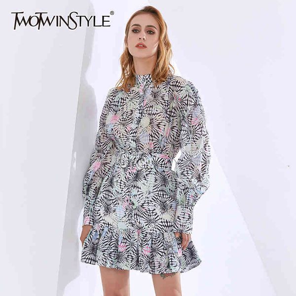 twotwinstyle hit color sashes mini dress for women stand collar long sleeve high waist printed dresses female fashion 210517, Black;gray
twotwinstyle hit color sashes mini dress for women stand collar long sleeve high waist printed dresses female fashion 210517, Black;gray