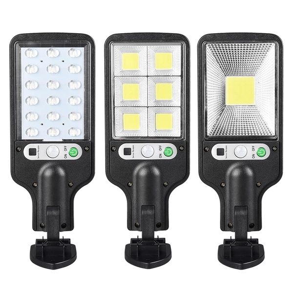 

solar street light cob led wall lamp pir motion sensor waterproof outdoor garden lights remote control