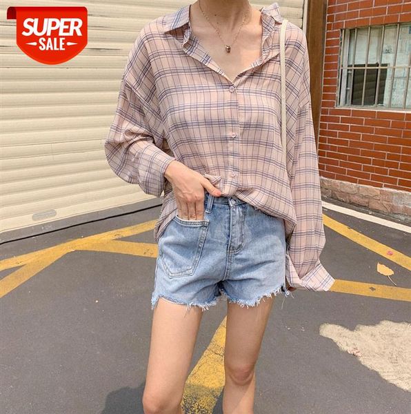 cool chiffon shirt plaid women korean style loose blouse 6666 #sv6z, Black;gray
cool chiffon shirt plaid women korean style loose blouse 6666 #sv6z, Black;gray