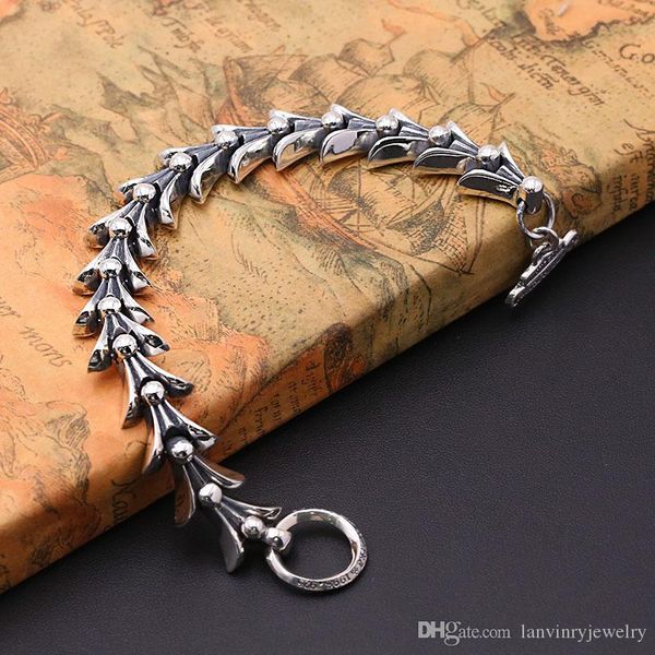 2019 brand new 925 sterling silver vintage jewelry american european style antique silver hand-made designer charm link bracelets for men, Black
2019 brand new 925 sterling silver vintage jewelry american european style antique silver hand-made designer charm link bracelets for men, Black
