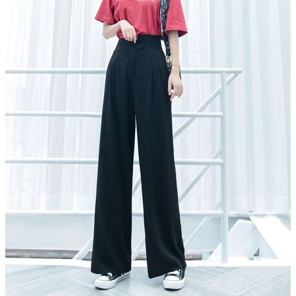 women's pants & capris spring and summer drape wide-leg high-waist chiffon trousers loose thin casual women j9il, Black;white
women's pants & capris spring and summer drape wide-leg high-waist chiffon trousers loose thin casual women j9il, Black;white