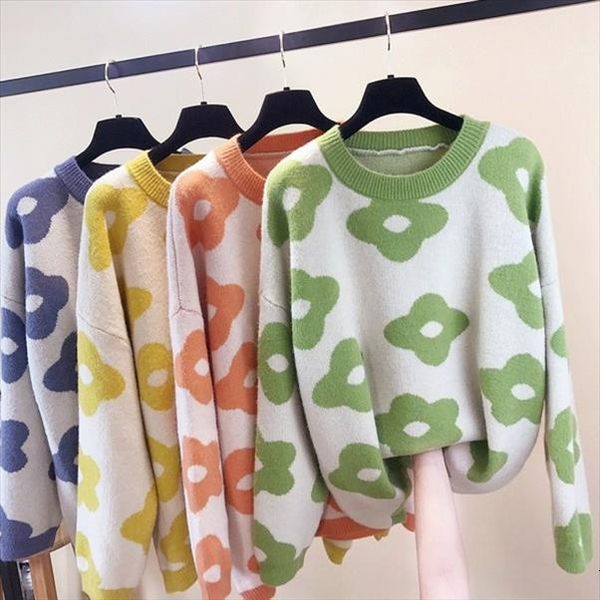 ins fashion women oversize womens sweater spring autumn knit flower jumpers, White;black
ins fashion women oversize womens sweater spring autumn knit flower jumpers, White;black