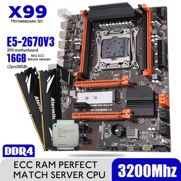 

motherboards atermiter x99 turbo ddr4 d4 motherboard set with xeon e5 2670 v3 lga2011-3 cpu 2pcs gb = 16gb 3200mhz memory reg ecc ram