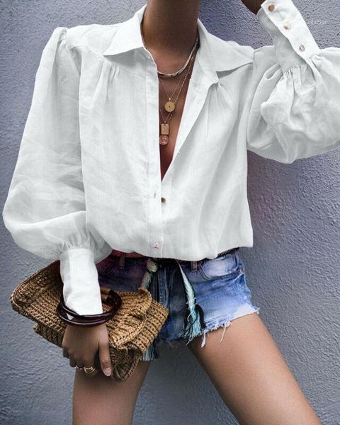 vintage women long lantern sleeve loose casual blouse shirt streetwear fashion women's blouses & shirts, White
vintage women long lantern sleeve loose casual blouse shirt streetwear fashion women's blouses & shirts, White
