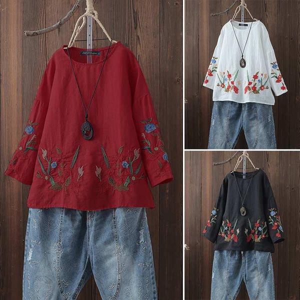 women's blouses & shirts 2021 zanzea women cotton linen blouse floral embroider blusas femininas ladies work office shirt casual tunic, White
women's blouses & shirts 2021 zanzea women cotton linen blouse floral embroider blusas femininas ladies work office shirt casual tunic, White