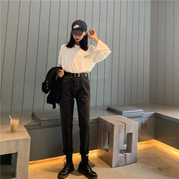 women's jeans pants autumn traf korean version of solid color high waist slimming loose straight casual women, Blue
women's jeans pants autumn traf korean version of solid color high waist slimming loose straight casual women, Blue