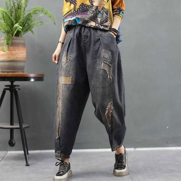 autumn arts style elastic waist ripped jeans for women loose casual denim harem pants femme vintage jean trousers m327 women's, Blue
autumn arts style elastic waist ripped jeans for women loose casual denim harem pants femme vintage jean trousers m327 women's, Blue