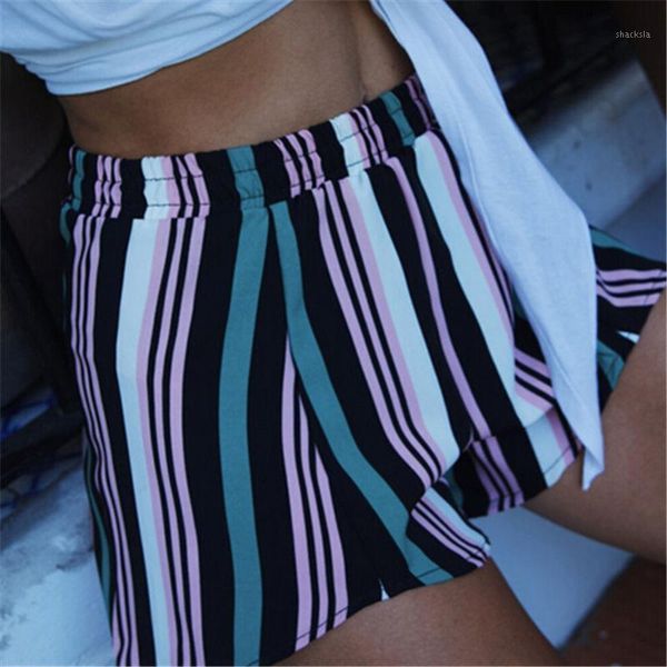 women high waisted shorts casual short striped mini trousers elastic waist ladies pantalon corto women's, White;black
women high waisted shorts casual short striped mini trousers elastic waist ladies pantalon corto women's, White;black