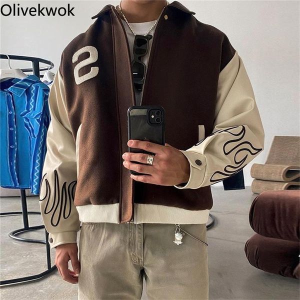 women's jackets olivekwok woman patchwork winter long sleeve turn-down collar streetwear fashion letter print loose leisure coats, Black;brown
women's jackets olivekwok woman patchwork winter long sleeve turn-down collar streetwear fashion letter print loose leisure coats, Black;brown