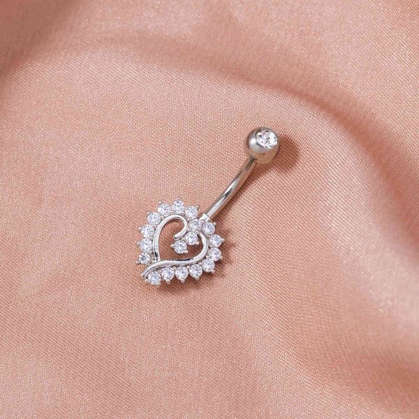 selling new micro inlaid heart-shaped nail personality creative trend zircon puncture navel accessories women, Silver
selling new micro inlaid heart-shaped nail personality creative trend zircon puncture navel accessories women, Silver