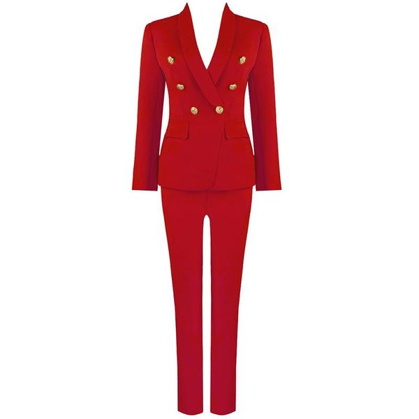 women's two piece pants office ladies pantsuit red pink business classic double-breasted buttons nine blazer set formal suits, White
women's two piece pants office ladies pantsuit red pink business classic double-breasted buttons nine blazer set formal suits, White