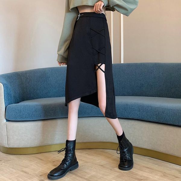 black skirt women's spring autumn 2021 design small a-line irregular split fashion skirts
black skirt women's spring autumn 2021 design small a-line irregular split fashion skirts