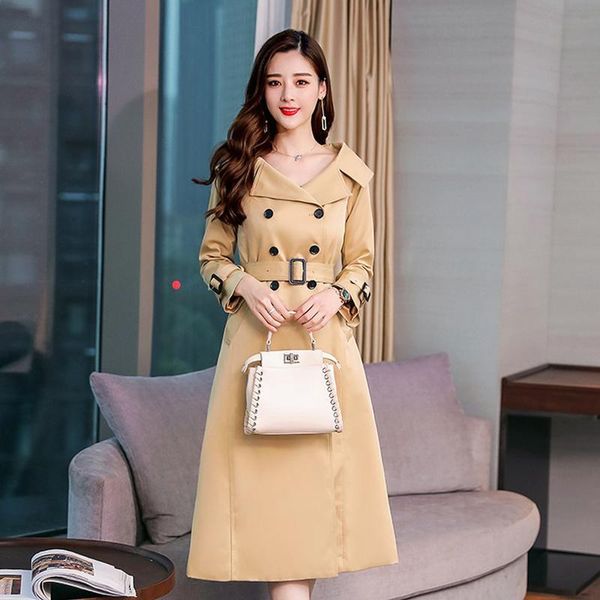 women's trench coats coat elegant casual fashion spring autumn long slim lapel double-breasted pocket windbreaker female outwear skirt, Tan;black
women's trench coats coat elegant casual fashion spring autumn long slim lapel double-breasted pocket windbreaker female outwear skirt, Tan;black